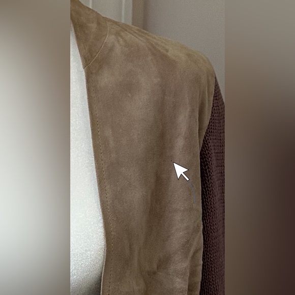 Fabiana Filippi two-tone chamois leather and cotton, waist cut jacket - Picture 16 of 16